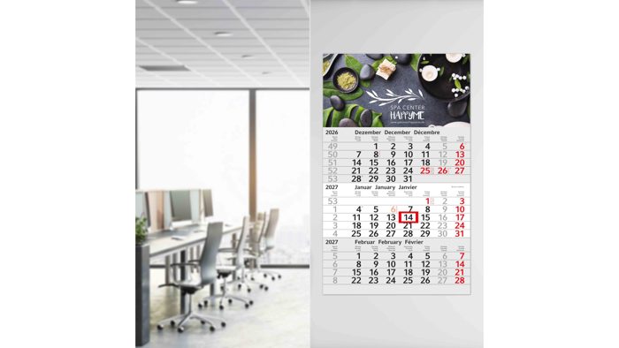 3-Monatskalender Einblatt Budget 3 Schrift modern Ansicht 3