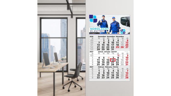 3-Monatskalender Einblatt Solid 3 EXPRESS Schrift klassisch Ansicht 3