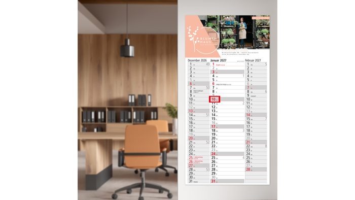3-Monatskalender Einblatt Spectrum 3 Streifenkalender 3 Monate Ansicht 3