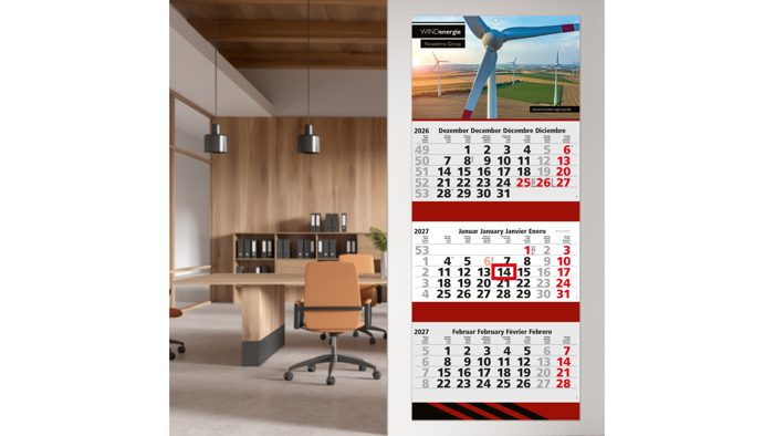 3-Monatskalender Mehrblock Maxi 3 Post Extra-Breite 335 mm Ansicht 3