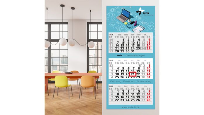 3-Monatskalender Mehrblock Maxi Light 3 International Ansicht 3