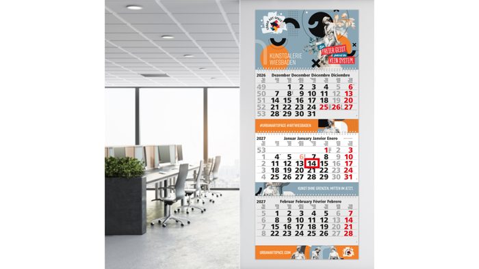3-Monatskalender Mehrblock Maxi Wire-O 3 Wire-O-Bindung Ansicht 3