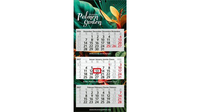 3-Monatskalender Mehrblock Profil 3 RECYCLING Schrift modern Ansicht 2