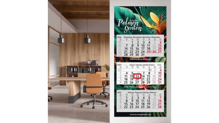 3-Monatskalender Mehrblock Profil 3 RECYCLING Schrift modern Ansicht 3
