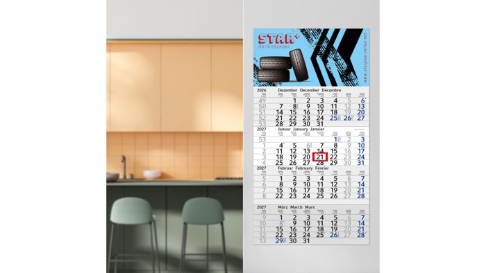 4-Monatskalender Einblatt Budget 4 Schrift modern Ansicht 3