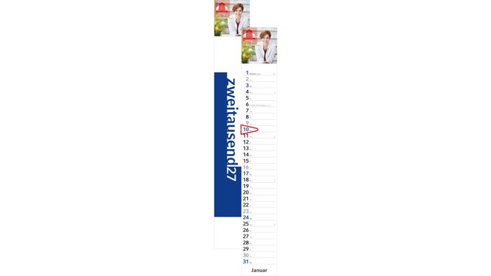 Streifenkalender Combi groß mit Datumsklammer Ansicht 2