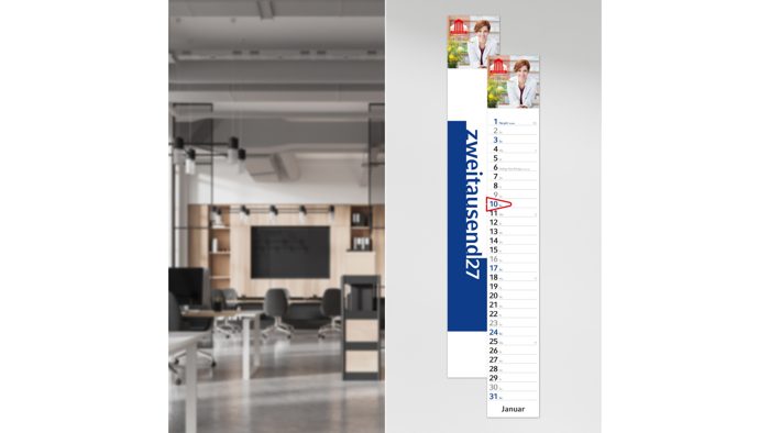 Streifenkalender Combi groß mit Datumsklammer Ansicht 3