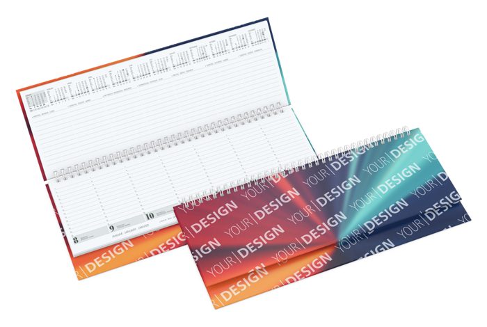 Tisch-Querkalender Boss 1 Woche = 2 Seiten mit Jahresübersicht