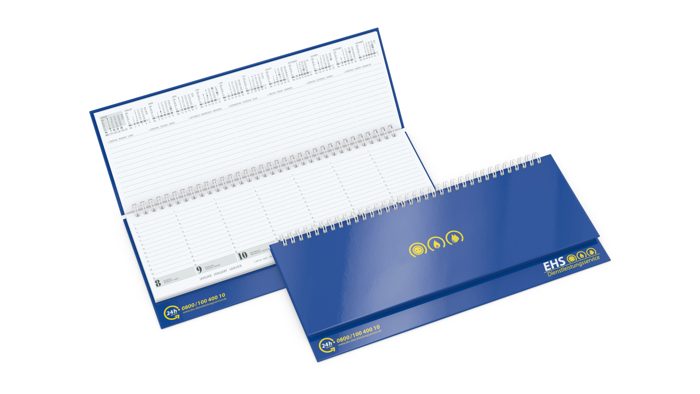 Tisch-Querkalender Boss 1 Woche = 2 Seiten mit Jahresübersicht Ansicht 2