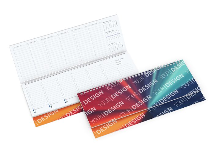 Tisch-Querkalender Compact 1 Woche = 2 Seiten 8–20 Uhr