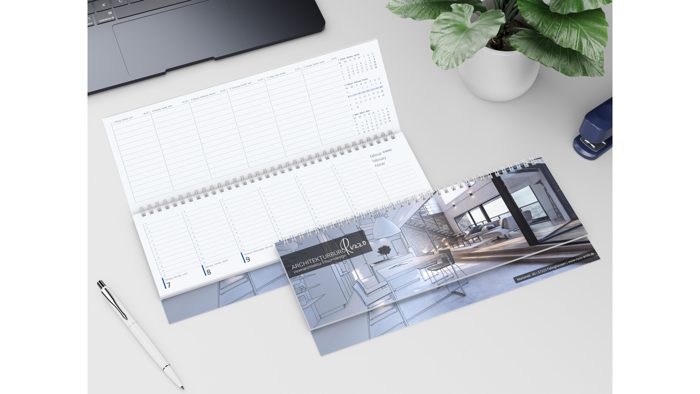 Tisch-Querkalender Compact 1 Woche = 2 Seiten 8–20 Uhr Ansicht 3