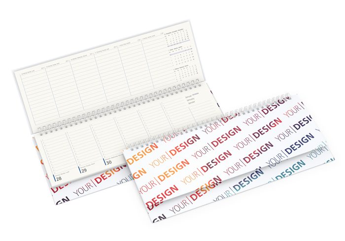 Tisch-Querkalender Compact RECYCLING 1 Woche = 2 Seiten 8–20 Uhr