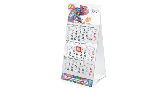 Tischkalender Mini 3 Karton-Dachaufsteller Ansicht 2