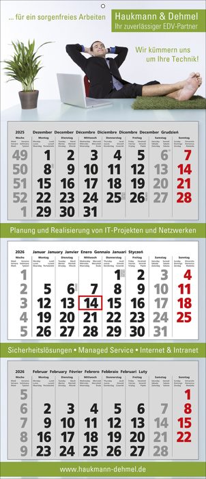 Wandkalender "Classic 3", 7-sprachig