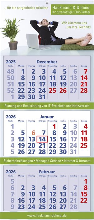 Wandkalender "Classic 3", deutsch