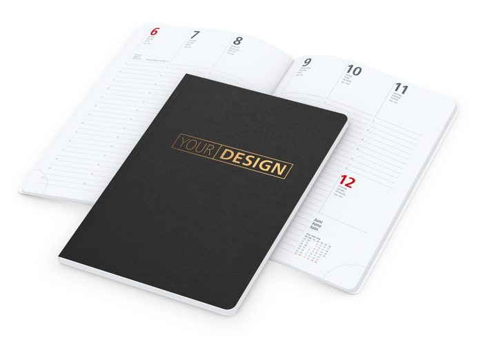 Wochenkalender Prestige-Flexx A5 Naturkarton-Softcover schwarz