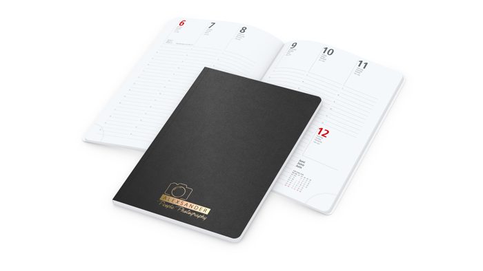 Wochenkalender Prestige-Flexx A5 Naturkarton-Softcover schwarz Ansicht 2
