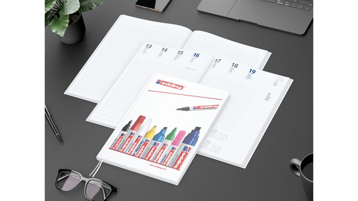 Wochenkalender vorne + Notizen hinten Note-Hybrid Ecken spitz Papier-Hardcover Ansicht 3